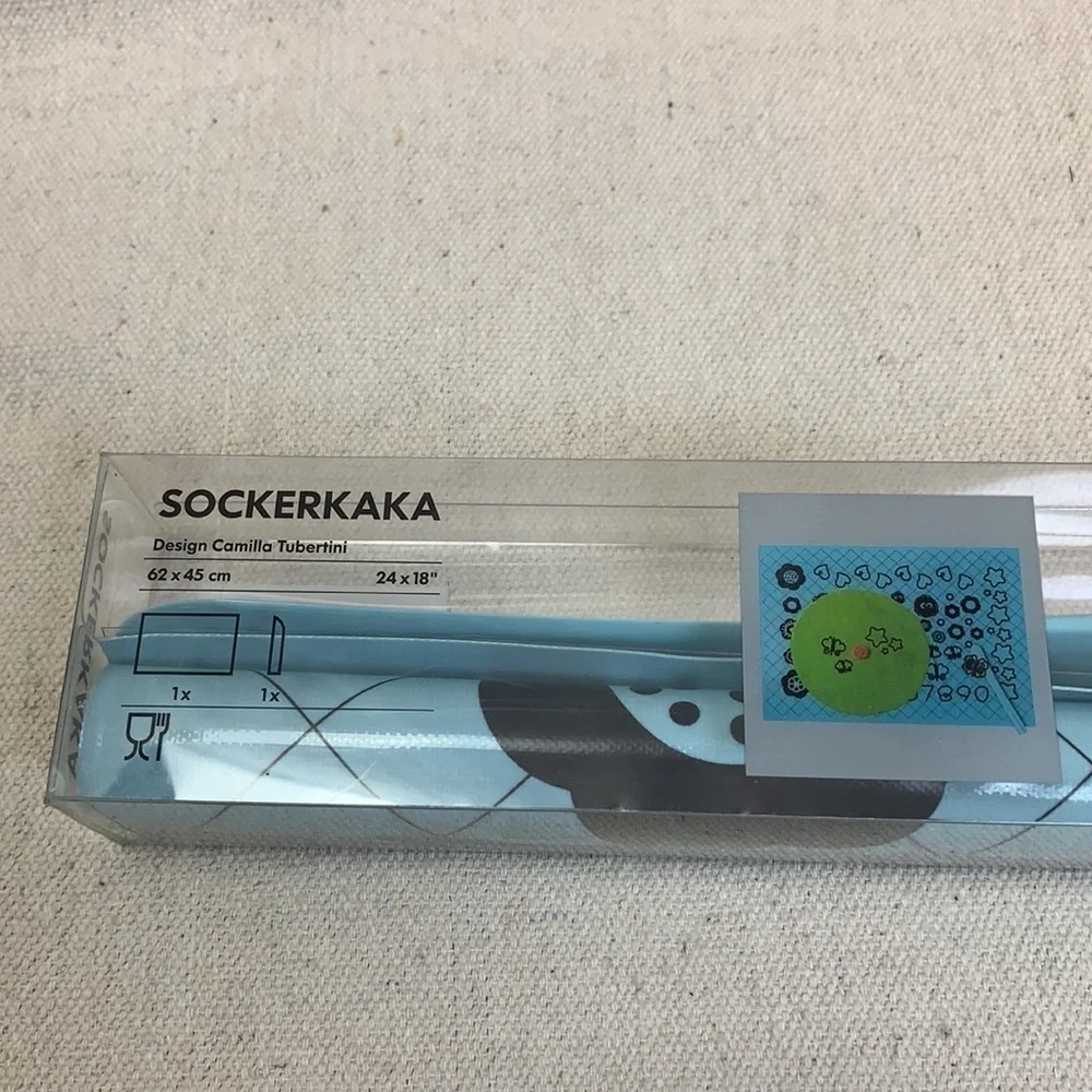 IKEA Sockeraka Baking mat and knife Blue NWT